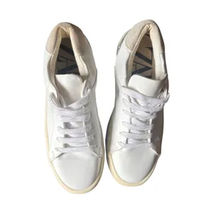 ZARA Basic Faux‎ Leather Glitter Sneaker White Sz 36 (US 6) thumbnail 4
