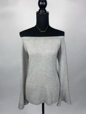 Catherine Malandrino Off the shoulder Belle sleeves Medium Gray Top blouse thumbnail 3