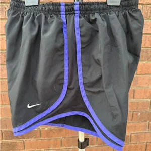 Nike Dri-Fit Tempo 10K Running Shorts Women Black Purple Stripe Size Small thumbnail 6
