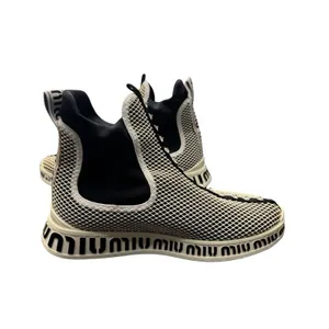 Miu Miu Crystal Mesh Slip-On Sneakers Women’s EU 39 Black White Italy thumbnail 2