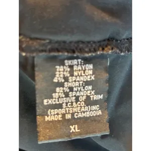 S.C. & CO. Sportswear Geometric Print Active Skort Black White XL thumbnail 6