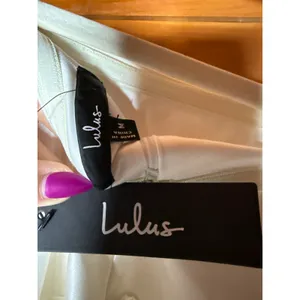 NWT Lulus Significant Sensation White Satin Off-the-Shoulder Mini Dress Party M thumbnail 6
