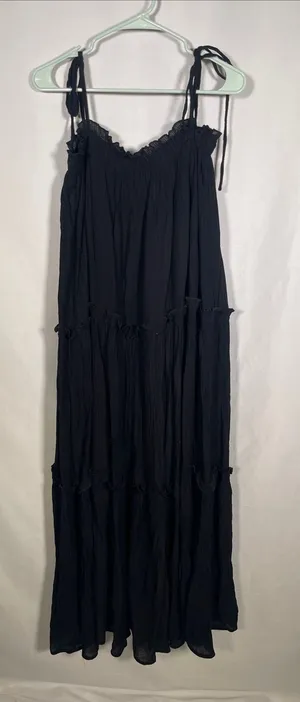 Talulah Womens Black Tiered Maxi Dress Large thumbnail 1
