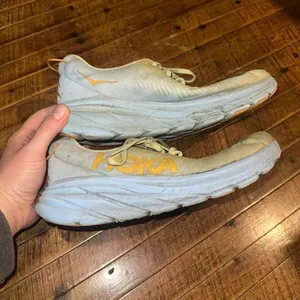 Hoka One One light green athletic running 10 sneakers thumbnail 2