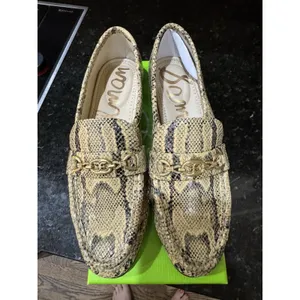Sam Edelman Lucca Loafers Tan snake Print leather print Size 7 Equestrian thumbnail 3