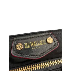 MZ Wallace womans Black Nylon Leather Trim Handbag crossbody SKU 8907 thumbnail 2