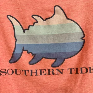 Southern Tide Fish Ombré Graphic T-Shirt heather‎ strawberry pink size small thumbnail 4