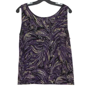 Chicos Vintage Y2K Tank Top Purple Metallic Abstract Artsy Stretch Boho 3 XL 16 thumbnail 2