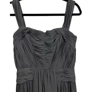 Vera Wang Charcoal Gray Ruched Bodice Chiffon Maxi Formal Dress Gown Size‎ 8 thumbnail 6