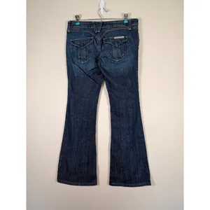 William‎ Rast Madison Vintage Trouser Jeans Dark Wash Flare Low Rise Size 27 USA thumbnail 4