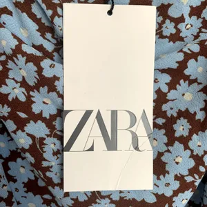NWT Zara Draped Floral Print Skirt Brown‎ Blue thumbnail 12