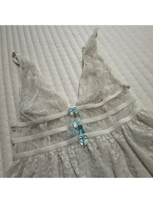 Betsey Johnson White Lace Babydoll Chemise Slip Sz M Medium Bridal Hi Lo thumbnail 2