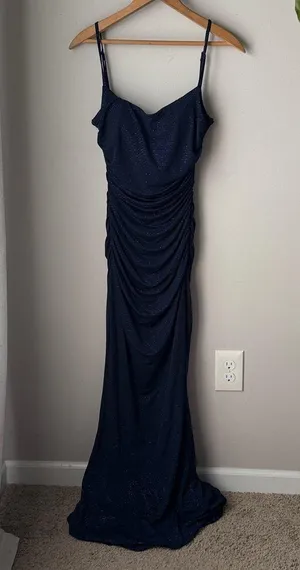 Windsor Navy Blue Tatum Formal Glitter Mermaid Dress thumbnail 5
