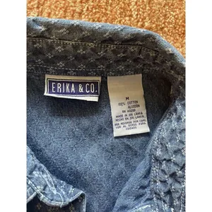 Erika Collection Blue Denim Mini Short Sleeve Cotton Women’s Dress Size M thumbnail 2
