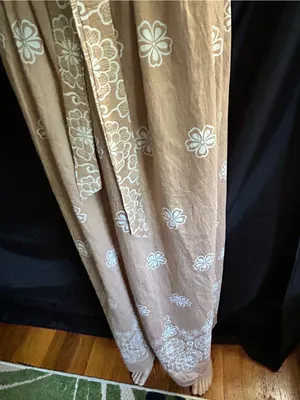 AZ Sleeveless Taupe & White Floral Print Maxi Dress Tie Waist LG NWT thumbnail 4