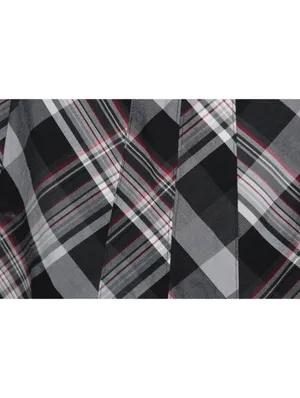 Nine West Plaid Skirt Women's Size 8 Black Grey Red A-Line Bias Cut Midi Skirt thumbnail 5