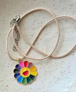Handmade rainbow sunflower unisex Kawaii y2k harajuku style necklace🌻🌈❤️ thumbnail 1