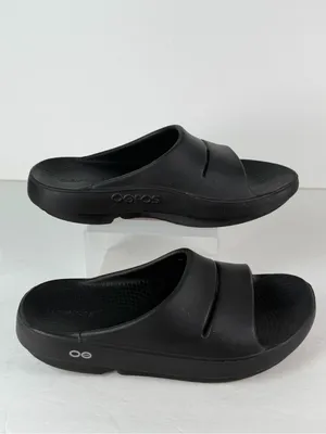 OOFOS OOahh Sport Slide Sandals Women’s 7 Men’s 5 Black Recovery Comfort EU 38 thumbnail 2