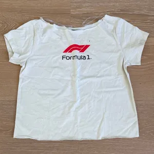 Aeropostale Formula 1 Graphic Tee Off Shoulder Car Size S White Red Black thumbnail 1