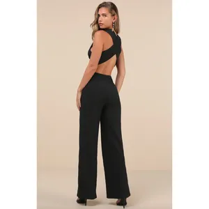 Lulus Thinking Out Loud Black Backless Jumpsuit Formal Cocktail Party Medium NWT thumbnail 2