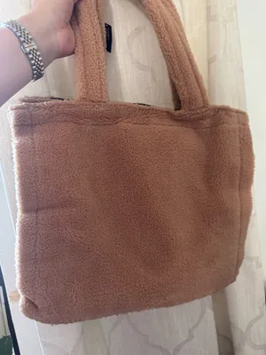 Victoria's Secret Sherpa Tote Bag with leather logo thumbnail 4