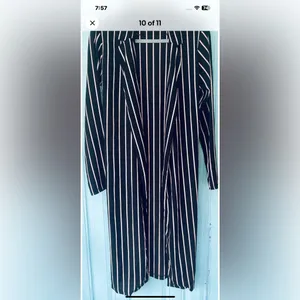 Black & Pink Striped Long Robe Sz Med Forever 21 Jacket Matching Belt Versatile thumbnail 9