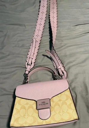 Coach Pink and Tan Crossbody Bag thumbnail 1