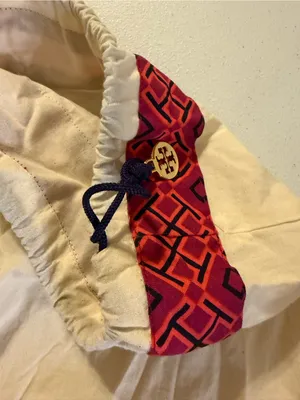 Tory Burch large canvas 20x20 dust purse bag drawstring cover thumbnail 4