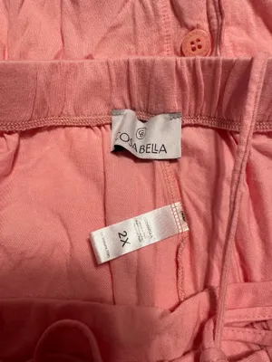 Cosabella Bella Long Sleeve Top & Boxer Pajama Set in Pink thumbnail 3