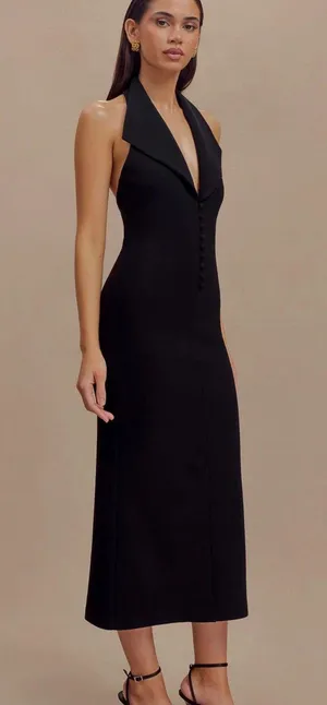 Meshki Black Midi Dress thumbnail 1