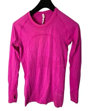Lululemon swiftly long sleeve shirt pink women's size 6 thumbnail 1