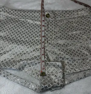 Abercrombie & Fitch Cream Metallic Jaquard Floral Print Trouser Short Size 10 thumbnail 7