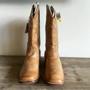 ROPER NEW Women’s Lindsey Tan Leather Square Toe Boot Size 9 #B1657A thumbnail 4