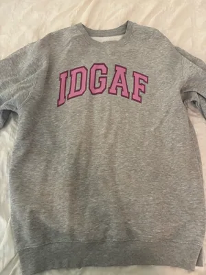 IDGAF sweatshirt Gray Size L thumbnail 1