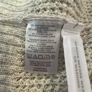 Loft Sweater Women's L Beige Marled Pullover Round Neck Rolled Hem Oversized thumbnail 5
