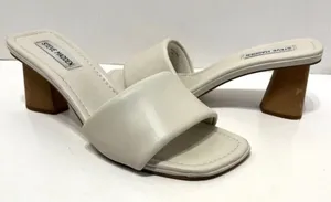 Steve Madden Beige Slip On Heel Sandals Women's Size 7.5 thumbnail 1