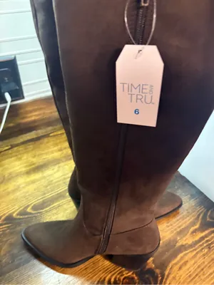 Time And Tru Brown Suede Fringe Boots Size 6 thumbnail 4