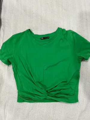 ZARA Green Crop Top thumbnail 1