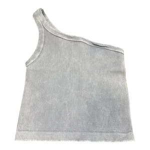 Nikibiki Seamless Ribbed One-Shoulder Tank Top Style NS7834 thumbnail 1