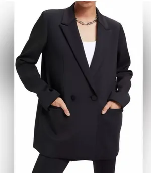 Good American Scuba 2.0 Black Blazer Size 1 Small thumbnail 1