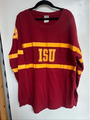 PINK By Victoria’s Secret ISU Long Sleeve Top Woman’s Size Medium Iowa State thumbnail 1