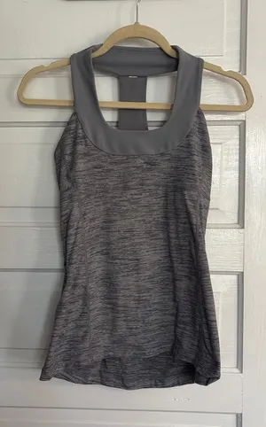 Lulu Women's Gray Athletic Tank Top with Scoop Neck thumbnail 1