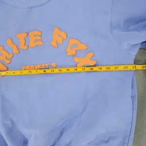 White Fox Sweatshirt Women S/M‎ Blue Purple Project 5 Puff Print Crewneck thumbnail 5