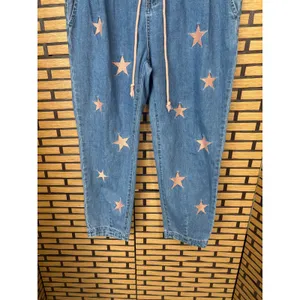 Listicle Star Print Tie Waist Jeans‎ Size Large thumbnail 4