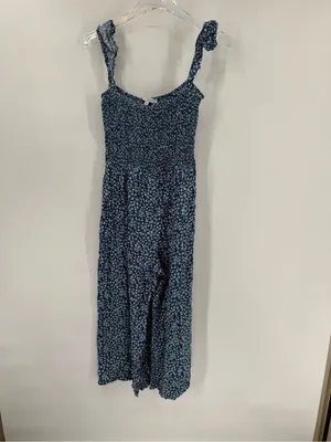 Baltic‎ Born Women’s Medium Hadley Smocked Jumpsuit Floral Navy Blue thumbnail 2