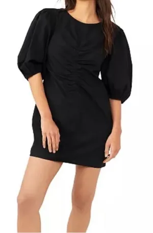 Black Puff-Sleeve Mini Dress thumbnail 1