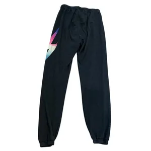 Aviator Nation Rainbow Bolt Sweatpants Black Women’s Small Joggers thumbnail 3