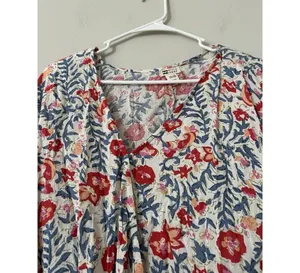 Billabong Safe Bet Surplice Top Floral V-Neck Boho Blouse Size Medium thumbnail 10