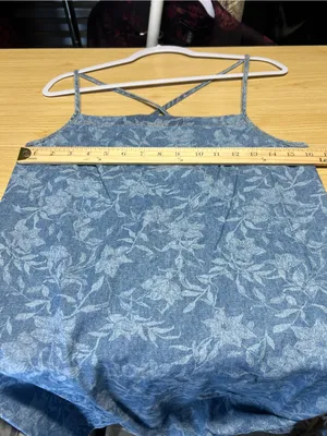 rag & bone Laser Floral Denim Tie Dress Blue Size S thumbnail 9