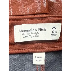 Abercrombie & Fitch Curve Love Faux Vegan Leather Straight Trousers Pants Sz 25 thumbnail 4